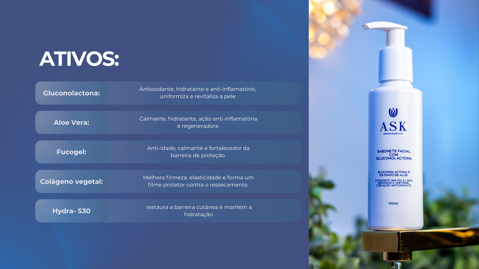Sabonete Facial Gel de Limpeza com Gluconolactona ASK Dermocosméticos 130ml