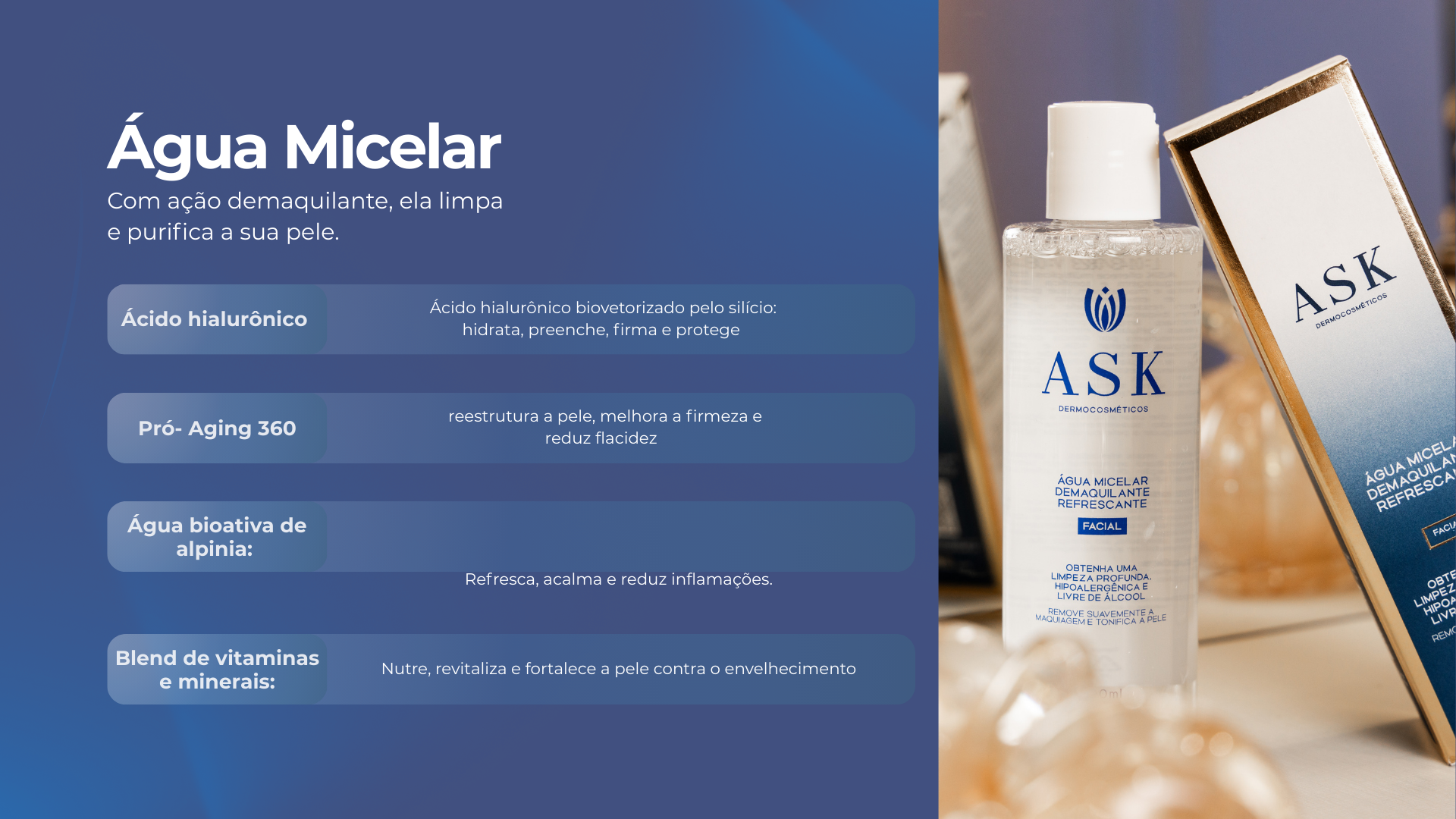 Água Micelar Facial ASK Demaquilante 200ml